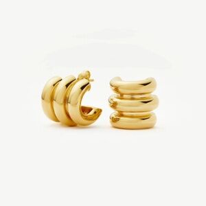 54. MISSOMA CHUBBY TRIPLE SMALL HOOP EARRINGS 18k GOLD $203 NEW